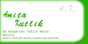 anita kutlik business card